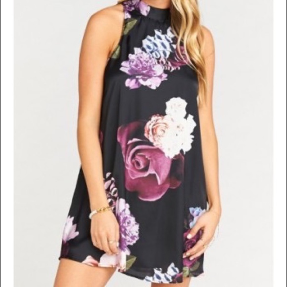 Show Me Your Mumu V Back Mini Dress in Scarlett Rose